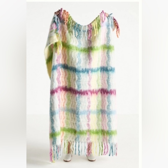 Anthropologie COZY COCOON FRINGED THROW BLANKET Style No. 69669844 MULTI